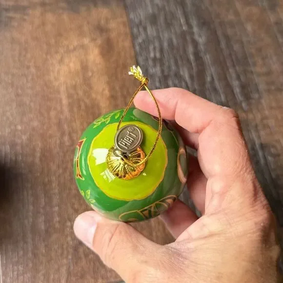 Pier 1 imports Li Bien green peace bulb Christmas‎ ornament 2016 glass - Picture 7 of 10